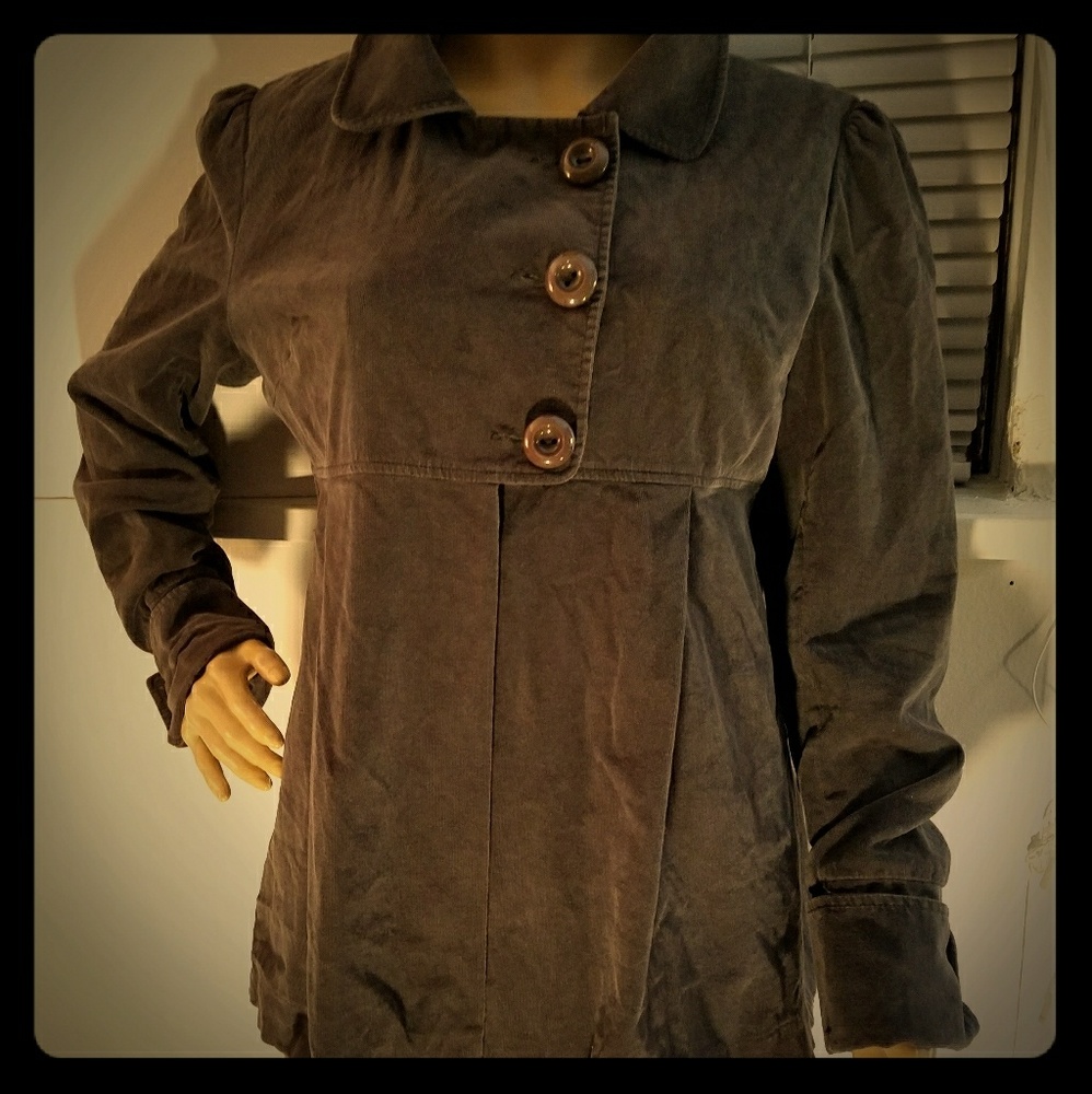 Kensie Girl courderoy empire 3 button coat Large